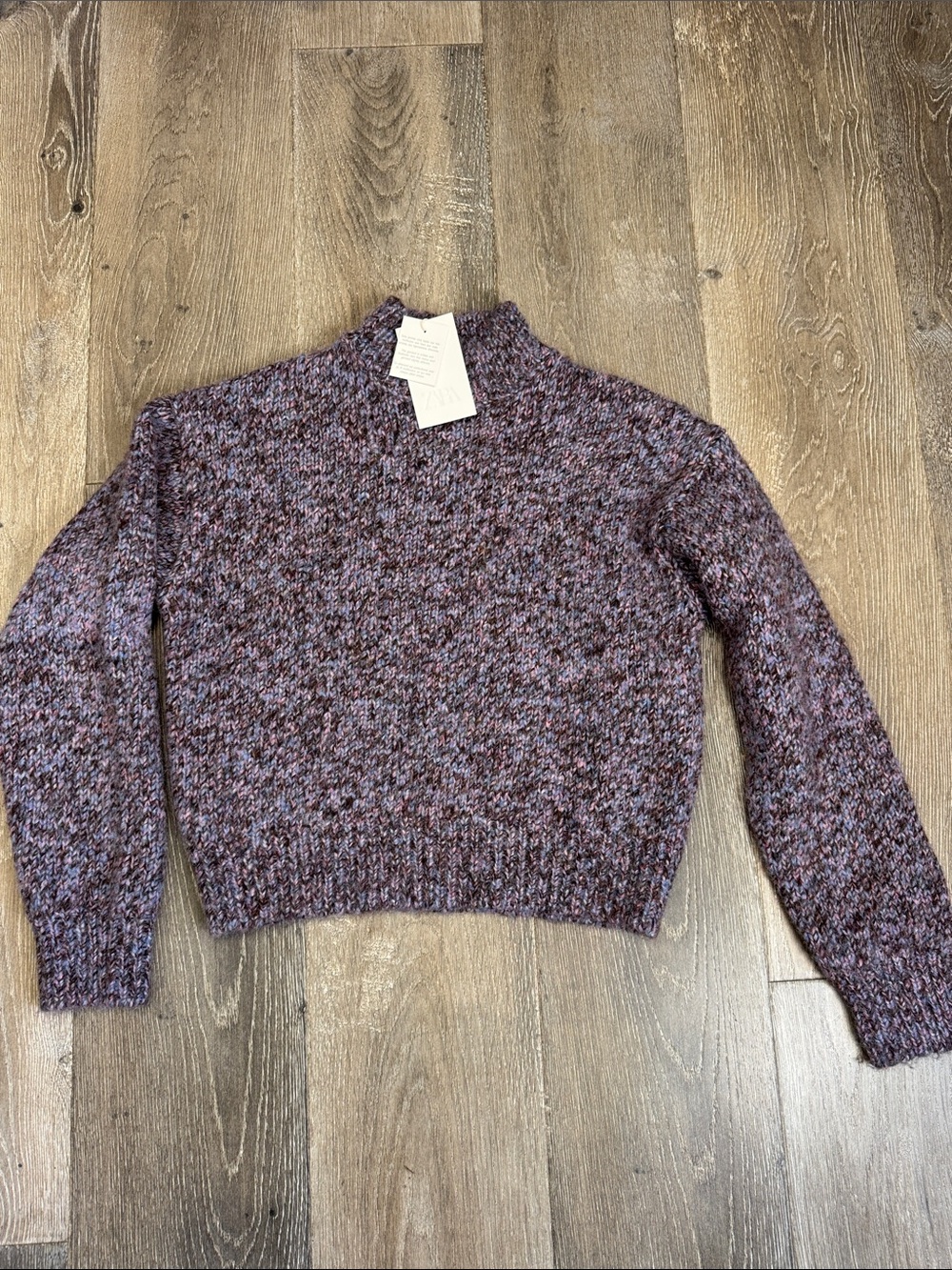 Zara Marled Purple Knit Crewneck Sweater Size 13/14 CB0844